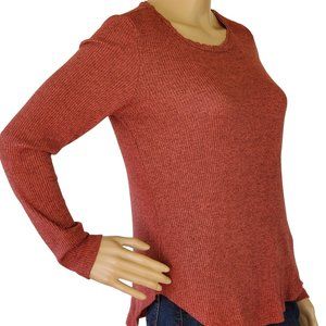 Maurice's 24/7 Pullover Shirt Top Women's S Knit Stretch Long Sleeve Cranberry